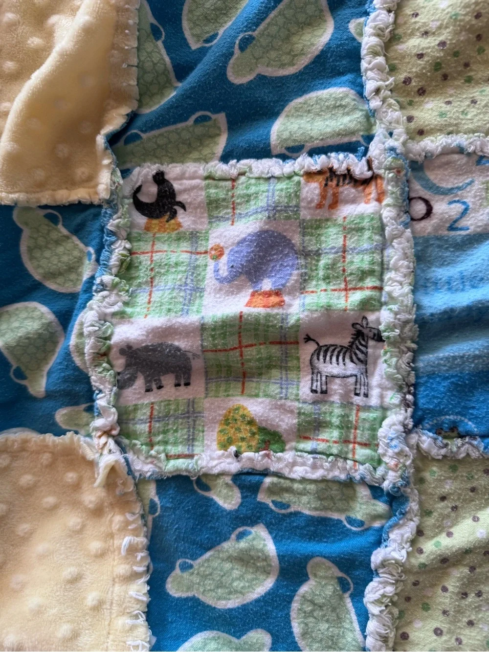 Cozy soft baby blanket,handmade by someones grandmother.